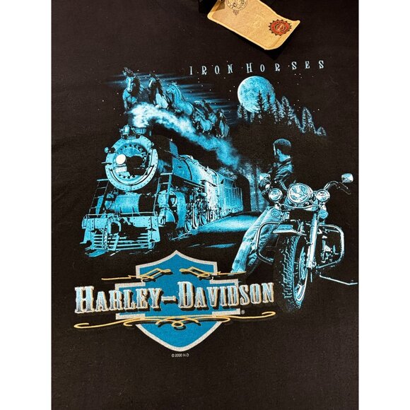 Vtg Harley Davidson Lyles Iron Horses T-Shirt 2000 Mens L Kuwait NWT Train - Picture 1 of 11